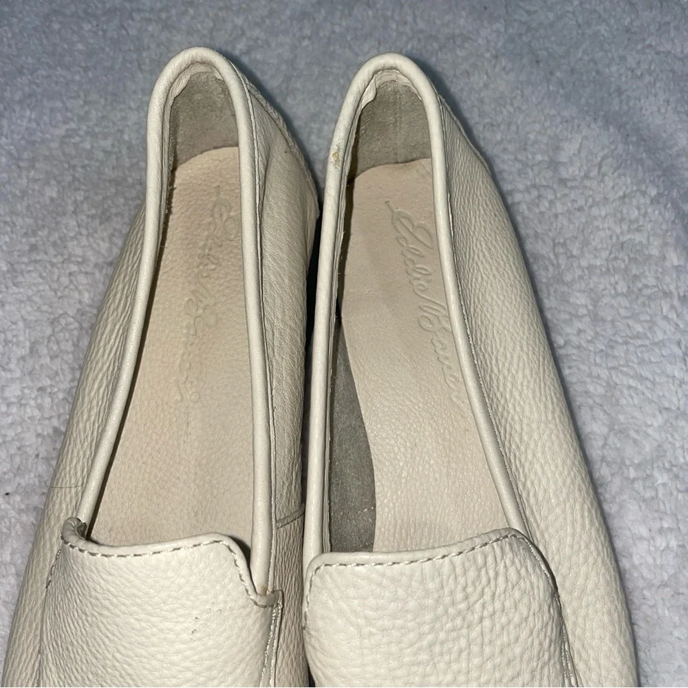 Eddie Bauer Penny Loafers White Leather Size 8 M